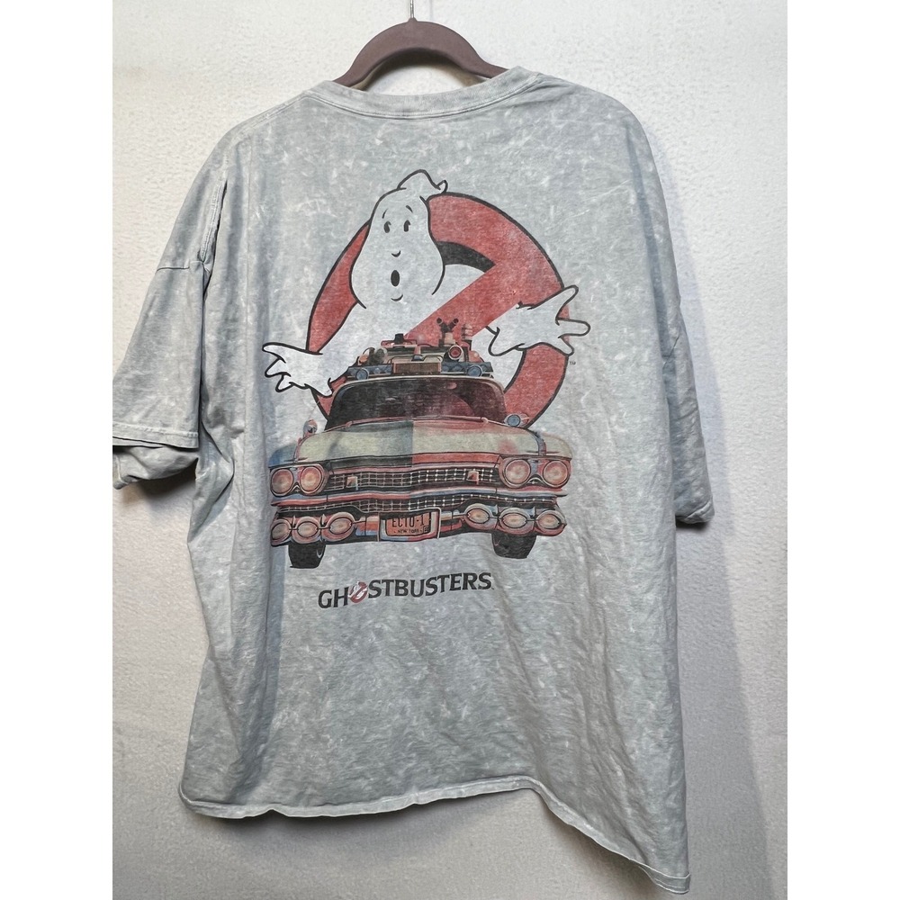 Ghostbusters Ecto-1‎ Stay Puft Mineral Wash Graphic T-Shirt Grey 2XL